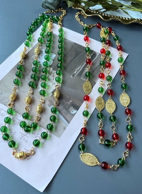 欧玛拉合金竹节链电镀真金中项链