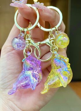 电镀海狮钥匙扣挂件直销可爱气泡