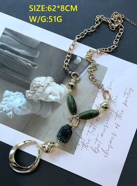 欧美复古风金色银色短款项链颈链