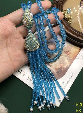 青岛vintage串珠手工蓝色紫色优