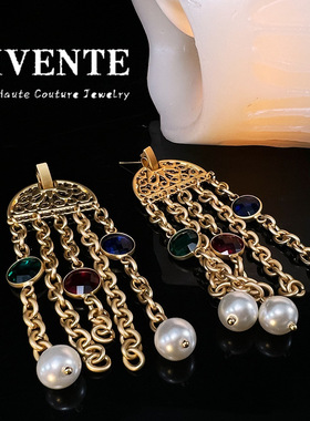 水钻欧式复古多层项链套装铜项链