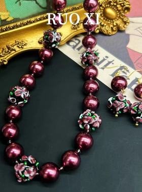 青岛vintage珍珠西洋回流琉璃紫