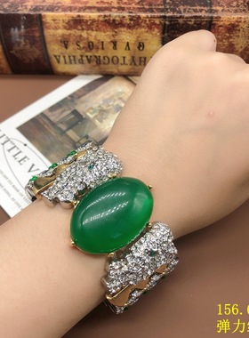 中古设计感铜材质镶嵌莱茵石满钻