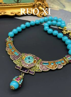 复古欧美项链合金圆珠链