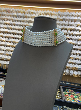 2025新款8层叠珍珠颈链女晚宴奢