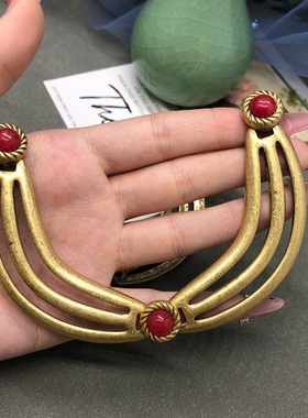 饰品欧美复古风重工镶嵌石头项链