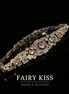 欧美外贸精致密镶满钻复古手链青