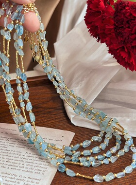 新款浪漫一夏天然海蓝宝石满天