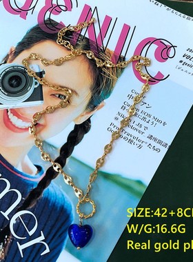 精美琉璃爱心吊坠短款项链颈链电