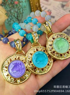 琉璃男女通用新款中古vint项链