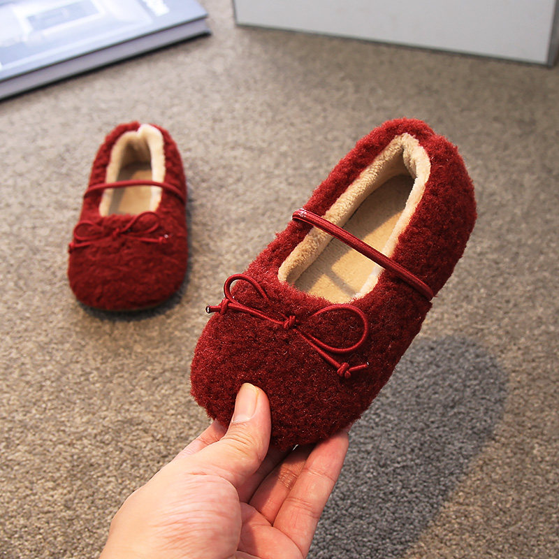 女童毛毛鞋小童宝宝棉鞋2024冬款儿童二棉鞋子加绒保暖毛绒豆豆鞋,淘宝优惠券,粉丝福利购,淘宝优惠卷