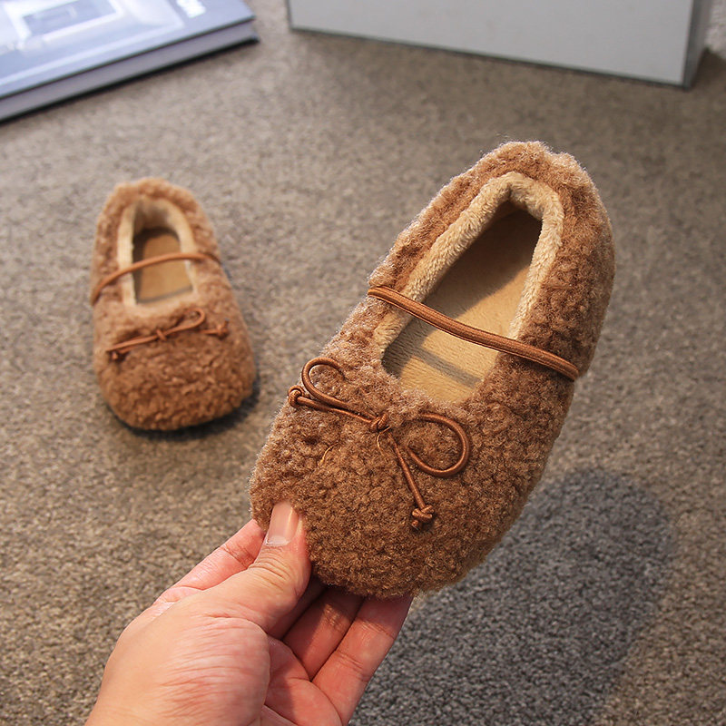 女童毛毛鞋小童宝宝棉鞋2024冬款儿童二棉鞋子加绒保暖毛绒豆豆鞋,淘宝优惠券,粉丝福利购,淘宝优惠卷