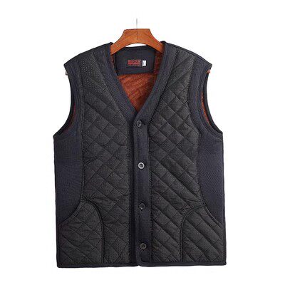 Winter middle-aged and elderly men's velvet thickened vest and cotton-padded jacket
