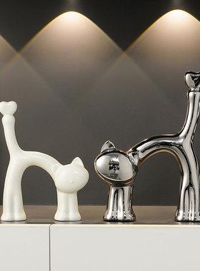 创意猫咪摆件家居饰品客厅桌面轻奢现代房间布置饰品生日礼物