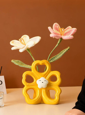 ins花朵花瓶摆件可爱桌面客厅家居玄关柜子办公室插花器装饰