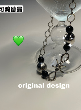 原创包邮ins禁忌项链手作串珠