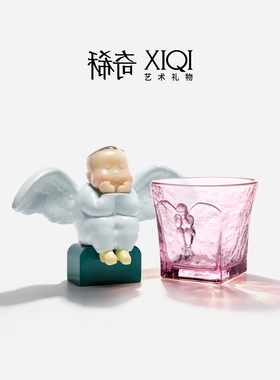 稀奇艺术《天使比比华彩杯套装》创意礼品桌面摆件礼盒马年礼物