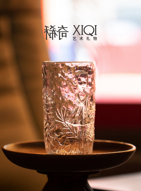 稀奇艺术高颜值雕塑浮雕果汁杯