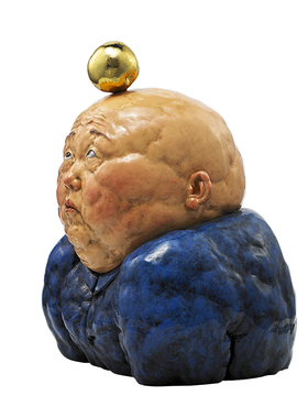 瞿广慈金苹果幽默现代中式风雕塑