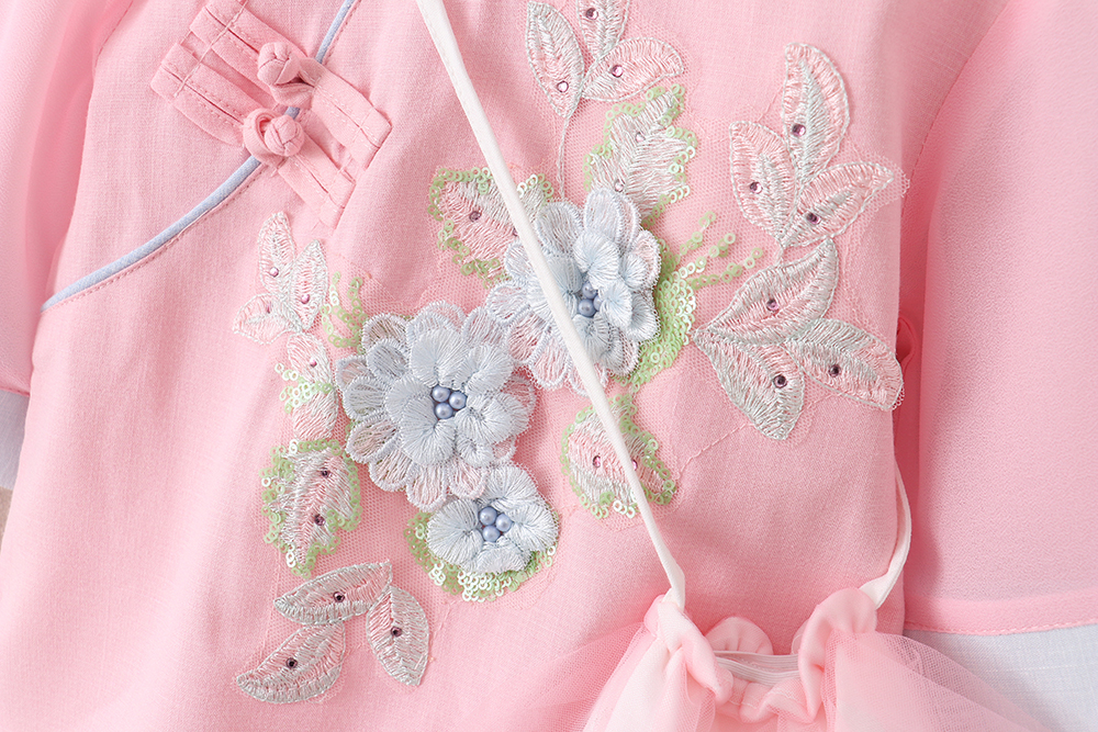 汉服女童夏款儿童唐装旗袍民国风周岁宝宝礼服超仙中国风套装夏季 - 图2