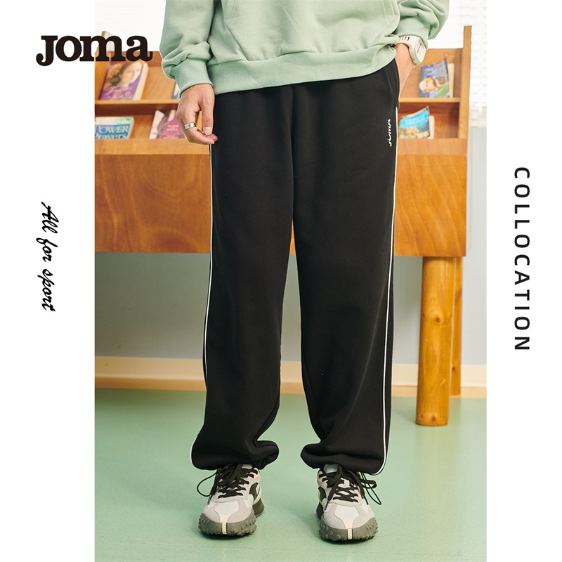 Joma运动卫裤男女同款春夏新款休闲宽松束脚裤针织长裤直筒裤-图1