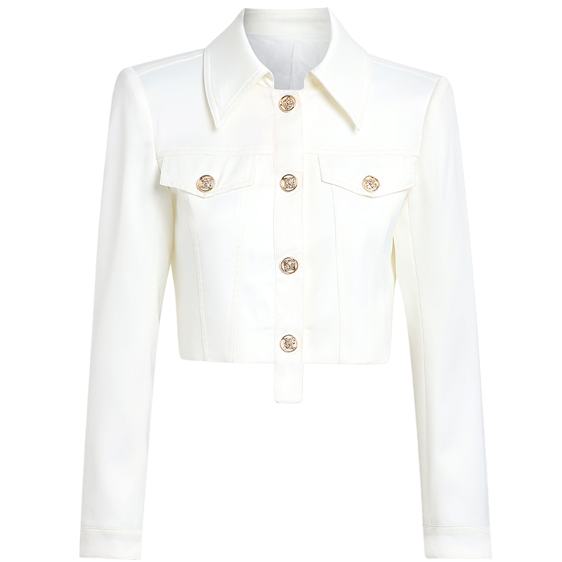 aui白色工装气质2023春季感短外套 aui短外套