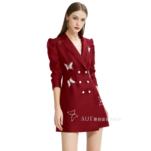 Осенний бордовый пиджак классического кроя, подходит для подростков, коллекция 2023