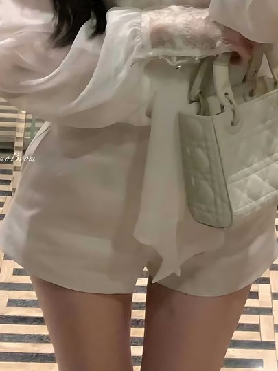 白色雪纺衬衫女2025春夏设计感蕾丝拼接内搭蝴蝶结高级感气质上衣