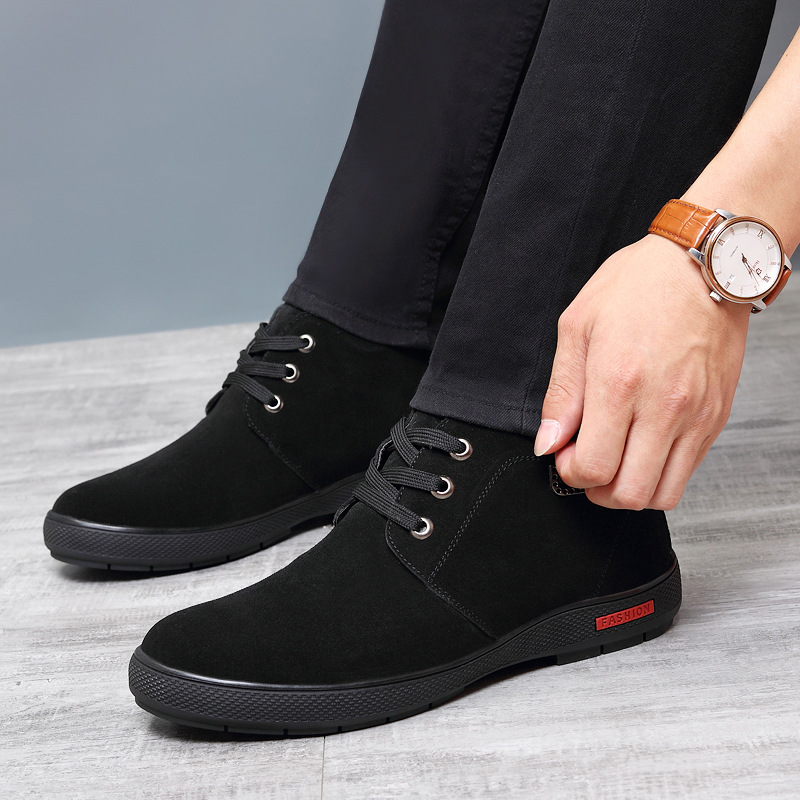 冬季羊毛男士棉鞋保暖真皮皮靴男鞋老北京加大码皮鞋加厚防滑耐磨 - 图1