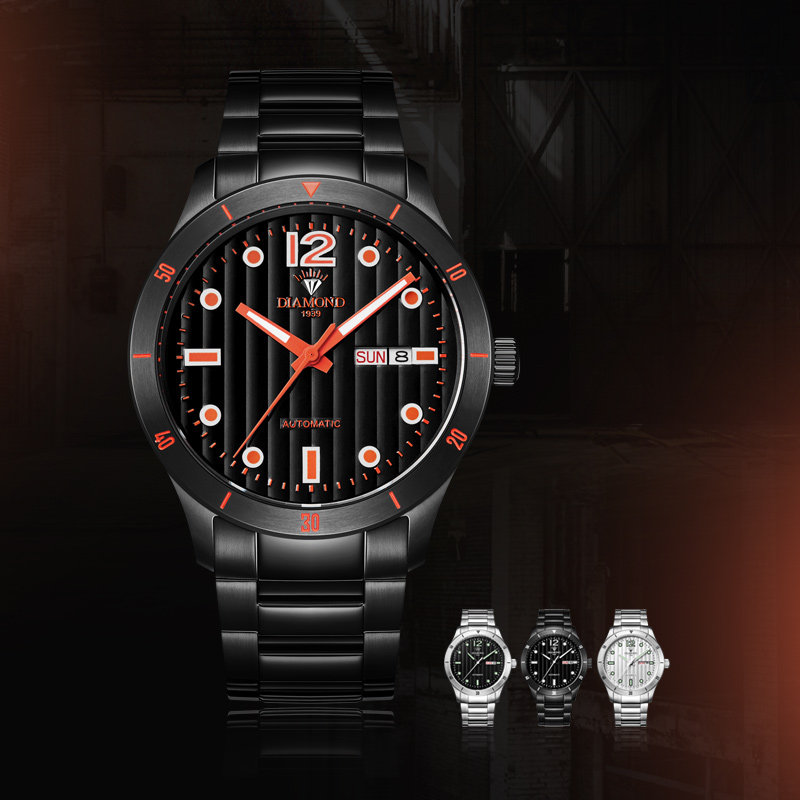 上海钻石全自动时尚国表防水机械表 钻石手表国产腕表