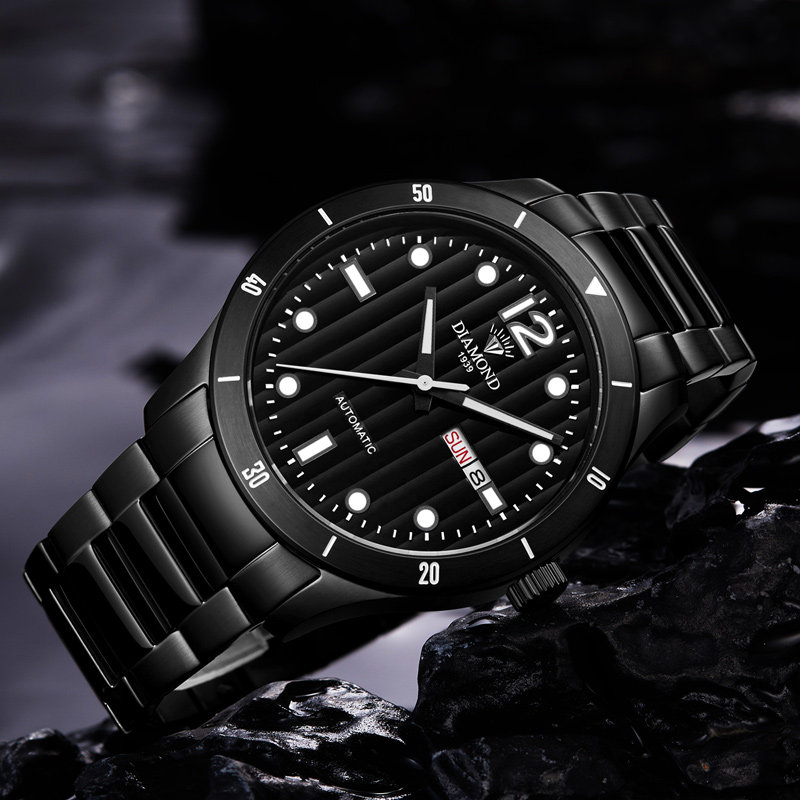 上海钻石全自动时尚国表防水机械表 钻石手表国产腕表