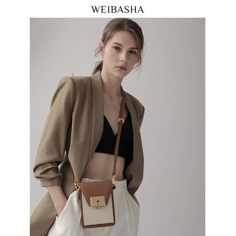 真皮手机包小方包2020新款迷你包包 微芭莎女士包袋