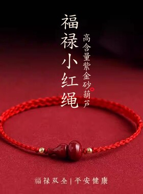 2026新款朱砂葫芦手链小福禄红手绳平安好运脚链本命年手工编织