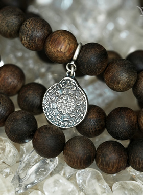 S925纯银九宫八卦牌扣坠