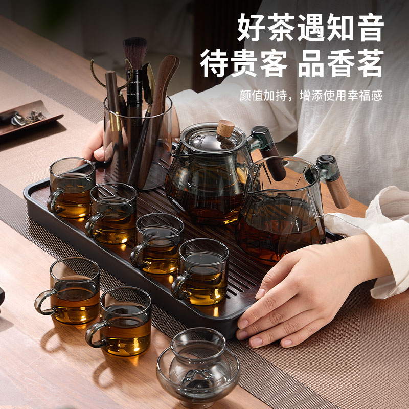 玻璃茶具套装2024新款家用高档茶具茶台一整套泡茶功夫茶具套装 - 图3