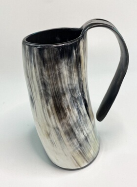 牛角有柄大容量啤酒杯工艺品餐具