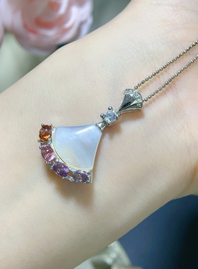 天然尖晶石吊坠出货超粉嫩晶体通透尺寸3*4mm925银精工镶嵌