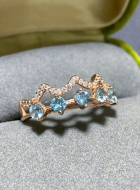 女高级感皇冠开口锂辉石戒指百搭银镀18K金潮食指戒轻奢气质精致