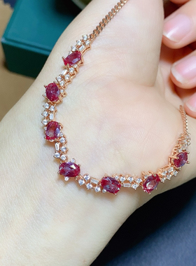 实验室宝石亚历山大定制手镯彩宝钻石礼物镶嵌正品手链女