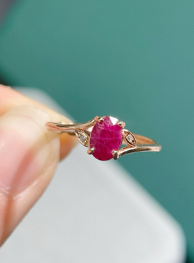 2024年新款红宝石戒指925银精工镶嵌结婚订婚礼物送朋友闺蜜百搭