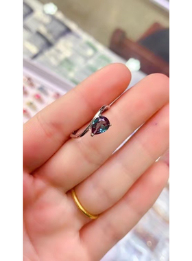 变色宝石皇家亚历山大变石金绿宝石粉熔石椭圆形草黄麦黄戒指水滴