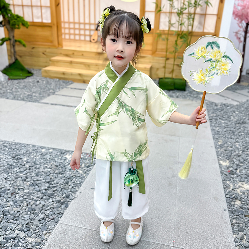 汉服男女童套装夏季中国风唐装儿童古风帅气演出服宝宝国风表演服