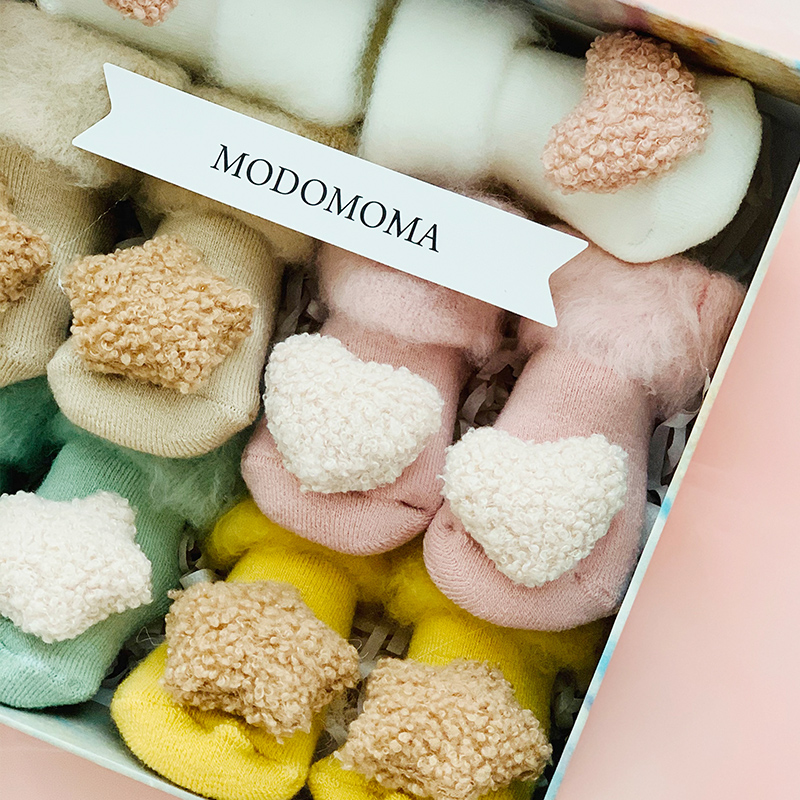 modomoma新生儿用品可爱公仔袜子 modomoma婴儿礼盒