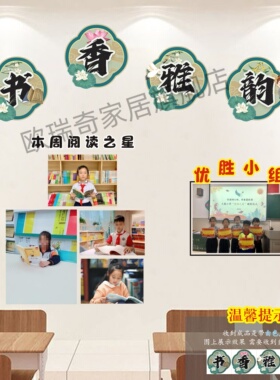 国风作品展示班级文化墙贴