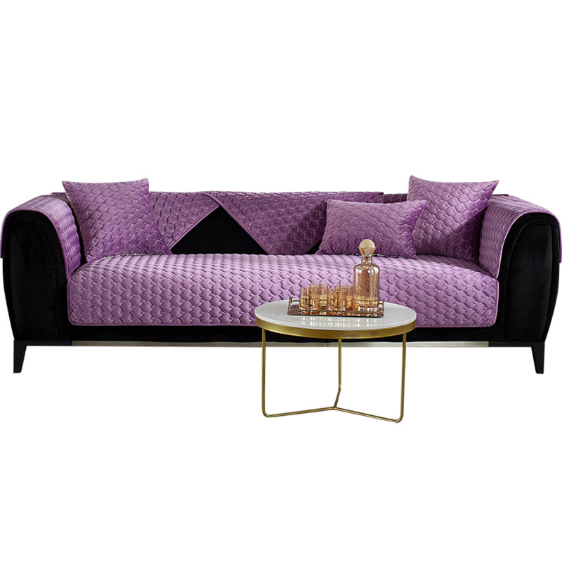 紫色高档沙发垫冬季防滑毛绒加厚2025新款保暖沙发套罩巾全包定做,淘宝优惠券,粉丝福利购,淘宝优惠卷