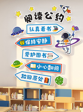 阅览室读书图角教室布置装饰