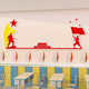 Red patriotic theme class 3D three-dimensional wall sticker