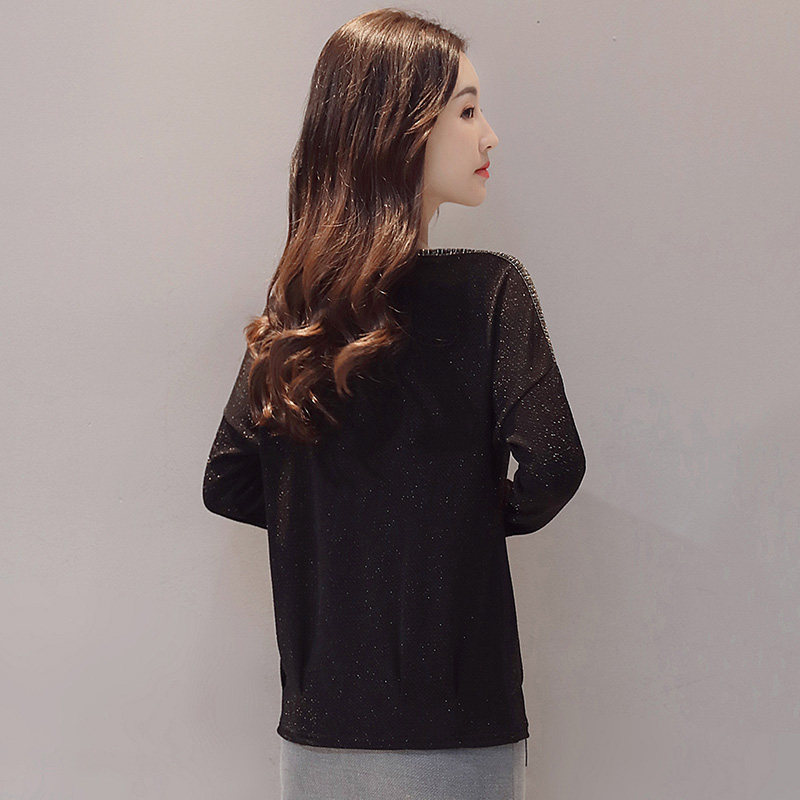 初影2020春装新款黑色长袖t恤衫 初影T恤