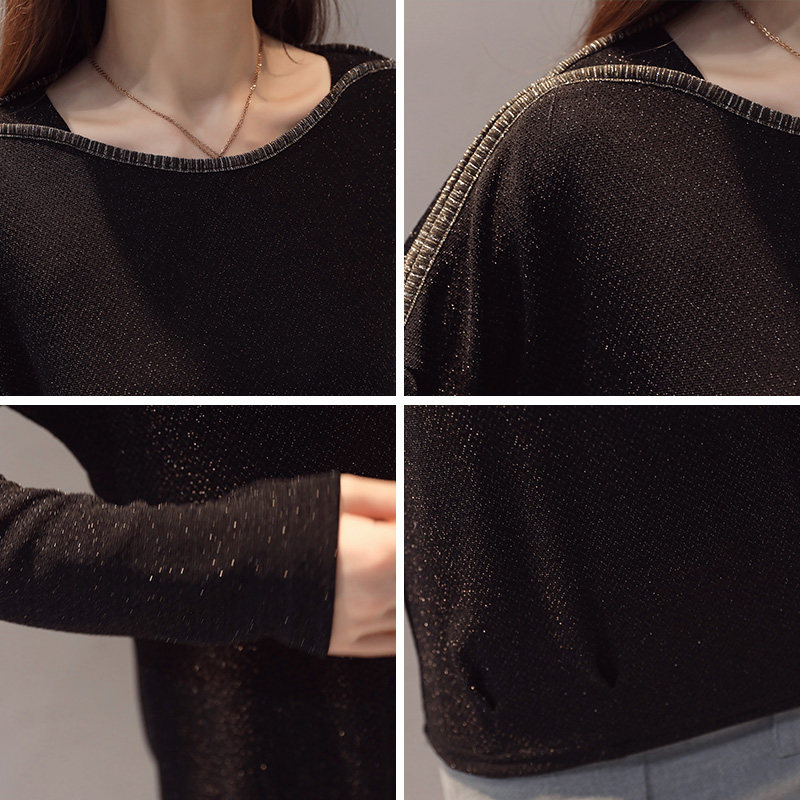 初影2020春装新款黑色长袖t恤衫 初影T恤