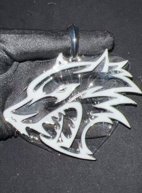 Kkluv项链10cm大号搭配麻花链那奇沃夫定制狼头吊坠嘻哈饰品